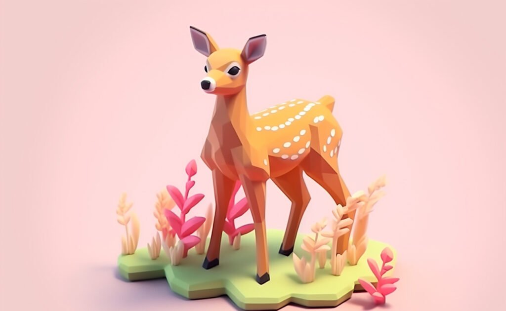 Cute Deer Isometric Soft Pastel Colors 1024x630