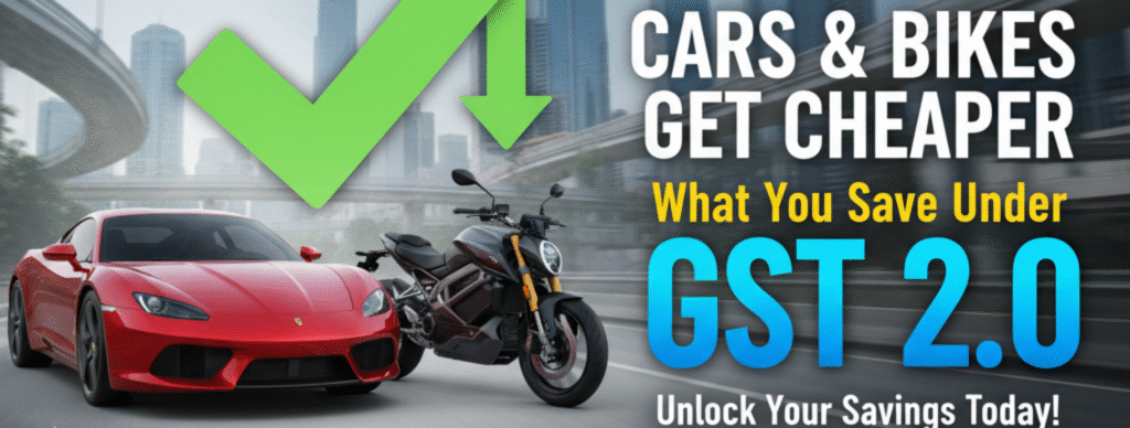 Cars & Bikes Get Cheaper: What You Save Under GST 2.0 car prices after GST cut